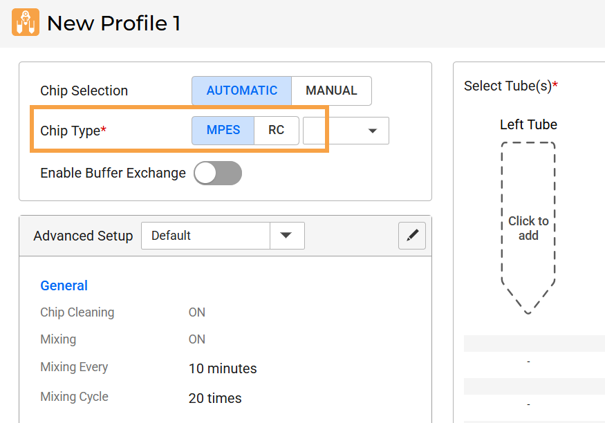 Chip Membrane Options in Profile Editor