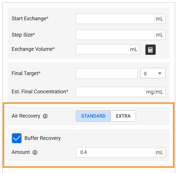 Recovery Options in Profile Editor